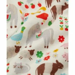 Frugi Lovely Babygrow Soft White Farm