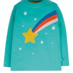 Frugi Adventure Applique Top Aqua Star