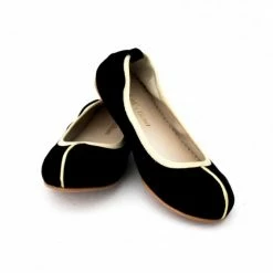 Belle Chiara Size 35 to 41 Black Suede Kim Ballerinas