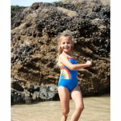Frugi Thea Rainbow Swimsuit Cobalt