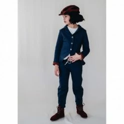 Belle Chiara Navy Blue Marine Plush Pant