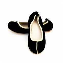 Belle Chiara Size 35 to 41 Black Suede Kim Ballerinas
