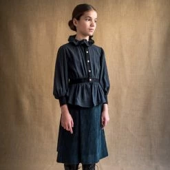 Belle Chiara Black Canvas Manet Skirt for 6 Years Girl
