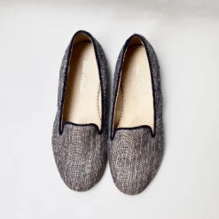 Belle Chiara Rustic Blue Linen Cary Shoes