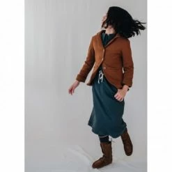 Belle Chiara Green Plush Midi Skirt