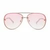 Le Specs Bright Gold and White Pink Grad Sunglasses