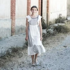 Belle Chiara 10 Years Off White Volanton Campesin Dress