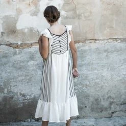 Belle Chiara 10 Years Off White Volanton Campesin Dress