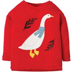 Frugi Mars Red Goose 4 To 5 Years Scarlett Slouchy Tee