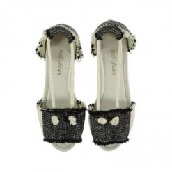 Belle Chiara Black Wide Stripe Sandal