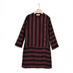 Belle Chiara Black and Brown Striped Caldera Dress