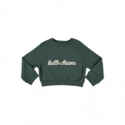Belle Chiara Green Logo Short Sweatshirt