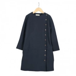 Belle Chiara Navy Blue Padded Coat Dress