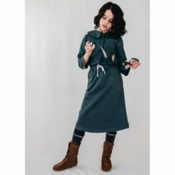 Belle Chiara Green Plush Midi Skirt