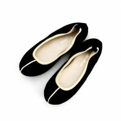 Belle Chiara Size 35 to 41 Black Suede Kim Ballerinas