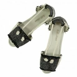 Belle Chiara Black Wide Stripe Sandal